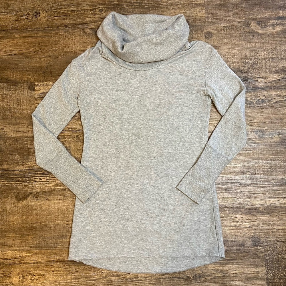 Merona Womens Grey Turtleneck Tunic Top‎ Size S Cozy Athleisure Normcore Lounge